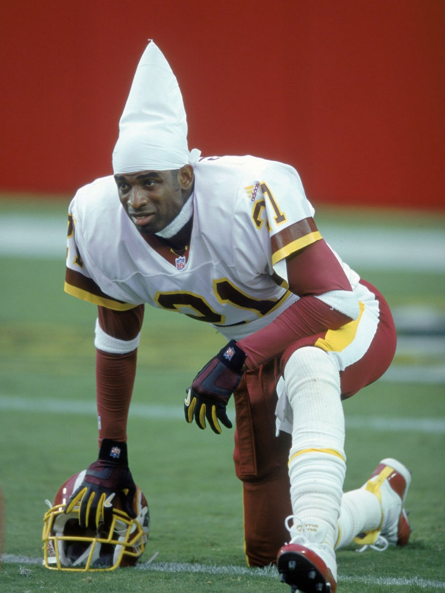 Deion Sanders wearing Air Jordan XI 11 Redskins PE (3)