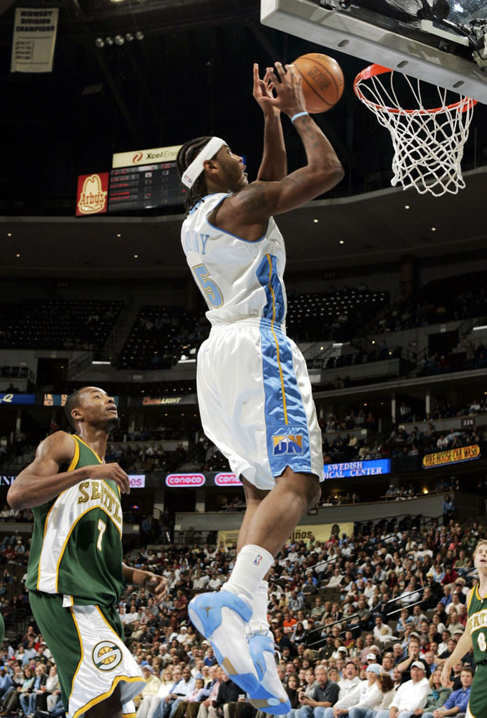 Carmelo Anthony wearing Jordan Melo 1.5 Nuggets Home (1)