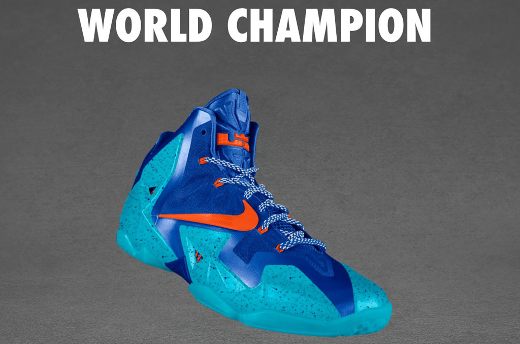 Nike LeBron 11 World Champion Hyper Blue Gamma Blue Orange