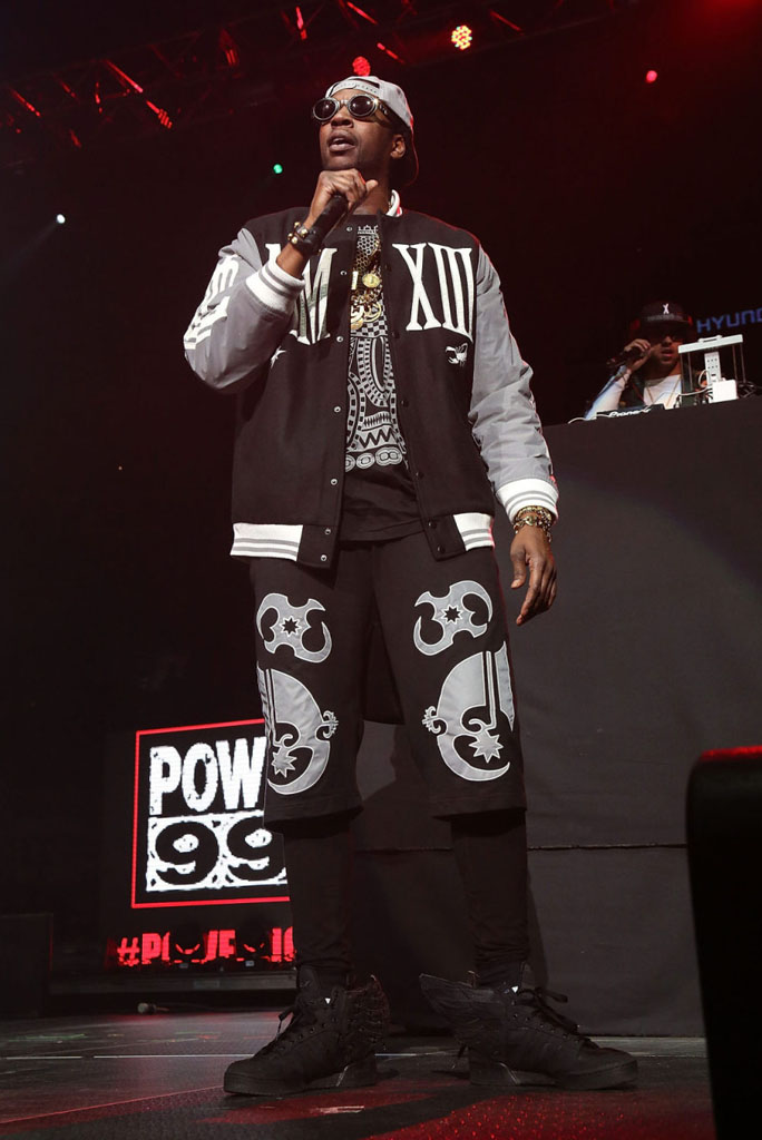 2 Chainz wearing A$AP Rocky x Jeremy Scott adidas Originals Wings 2.0 Black Flag