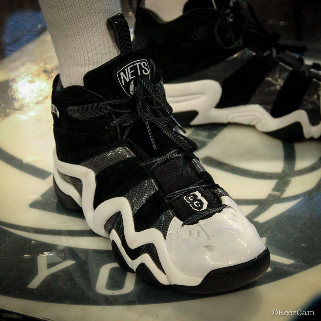 SoleWatch // Up Close At Barclays for Nets vs Knicks - Tyshawn Taylor wearing adidas Crazy 8 Brooklyn Nets
