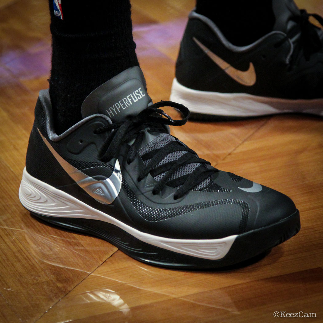 SoleWatch // Up Close At Barclays for Nets vs Clippers - Jared Dudley wearing Nike Hyperfuse 2012 Low