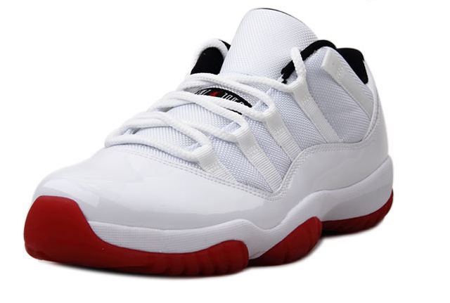Air Jordan XI 11 Low Shoes White Black Varsity Red 306008-111 (5)