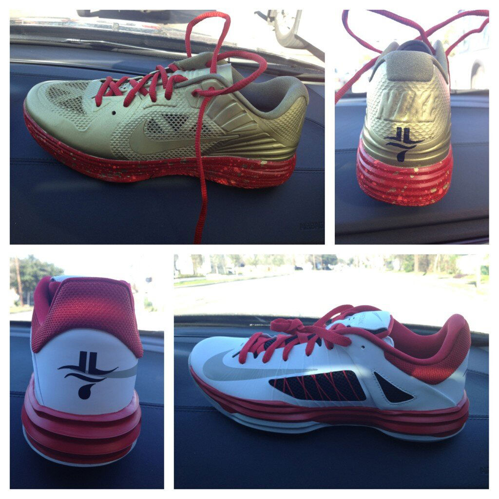 Jeremy Lin's PE Nike Shoe Options For Tonight's Skills