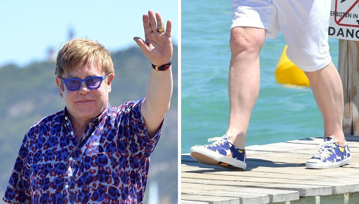 Elton John wearing Marimekko x Converse Jack Purcell Helen