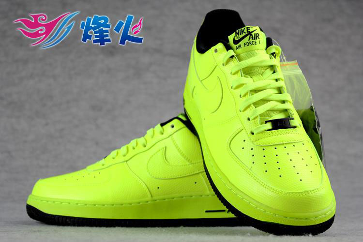 lime green and black air force 1