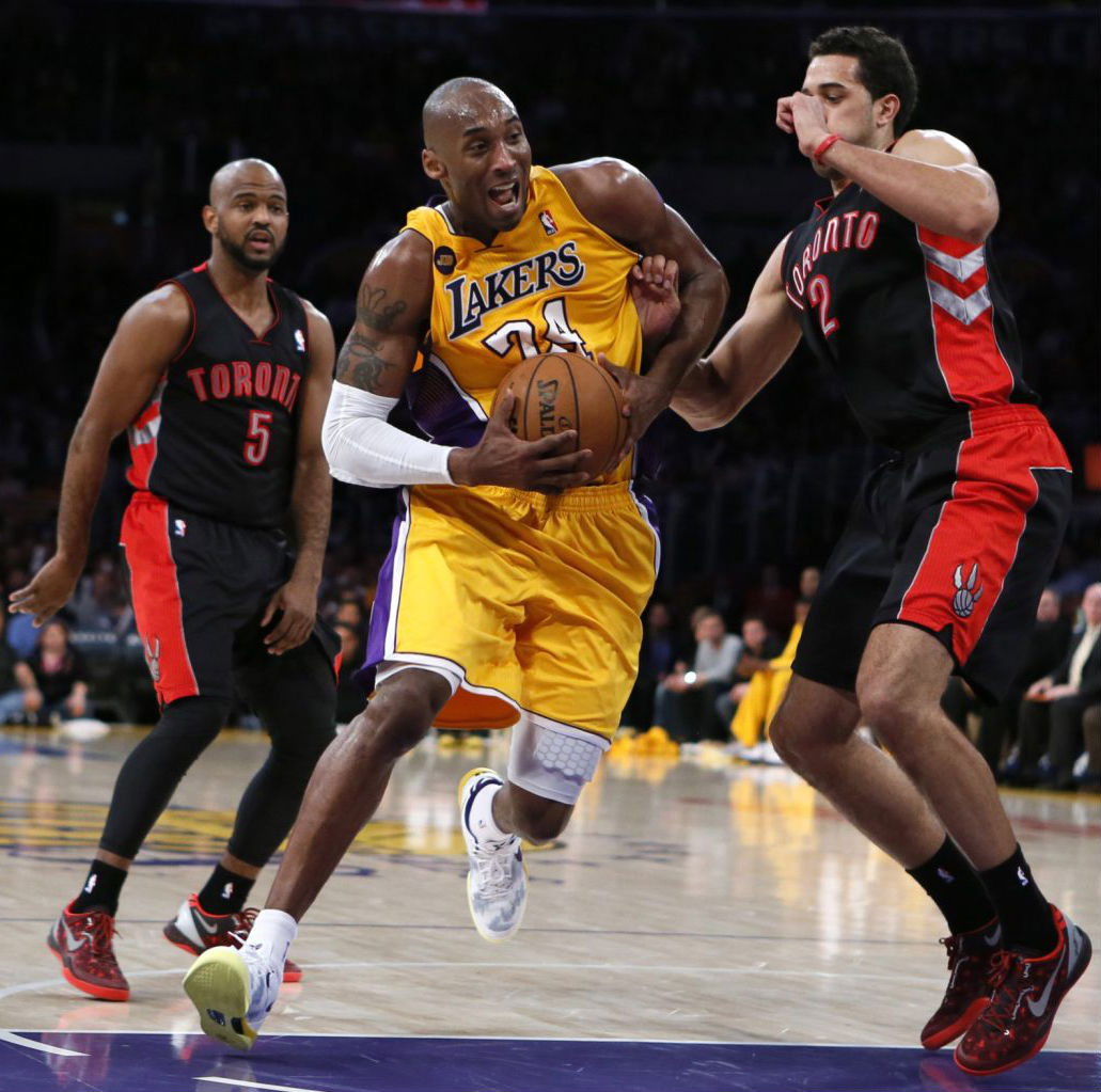 Landry Fields & John Lucas wearing Nike Kobe 8 System Year of the Snake; Kobe Bryant wearing Nike Kobe 8 System Home PE