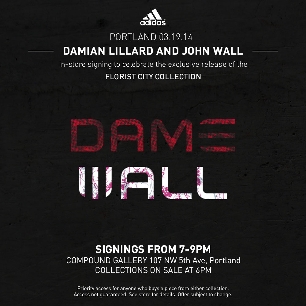 adidas Celebrates Damian Lillard & John Wall with Crazy 1 Florist City Collection Event Flyer