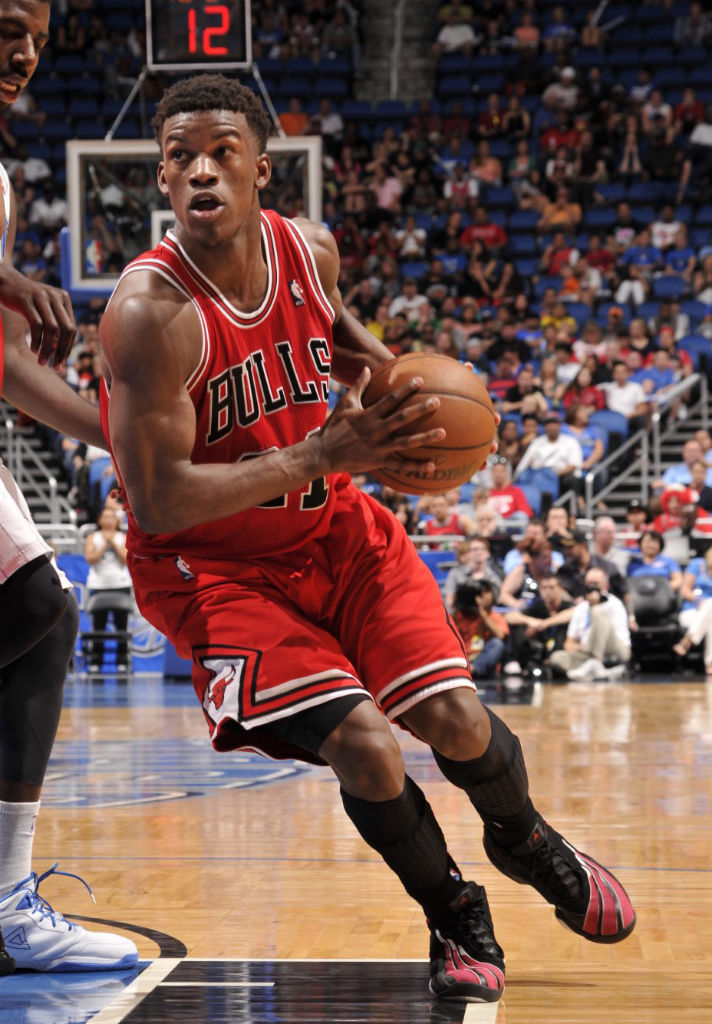 Jimmy Butler wearing adidas Real Deal Black Red