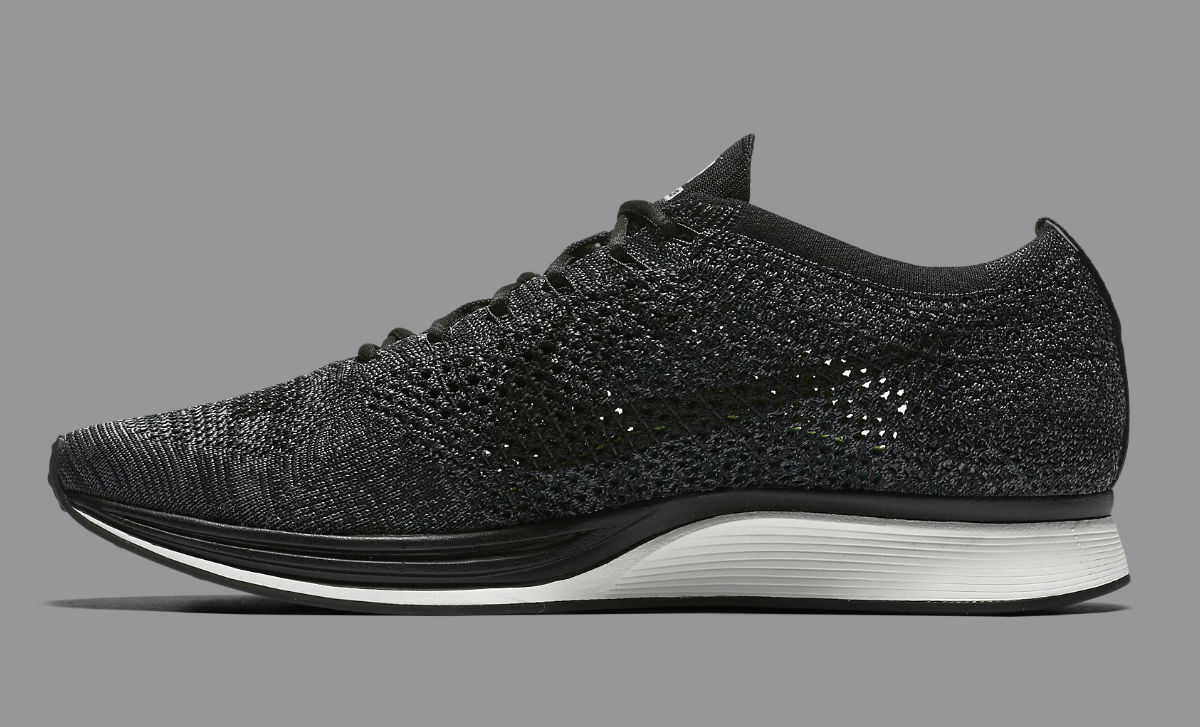 flyknit racer black and white