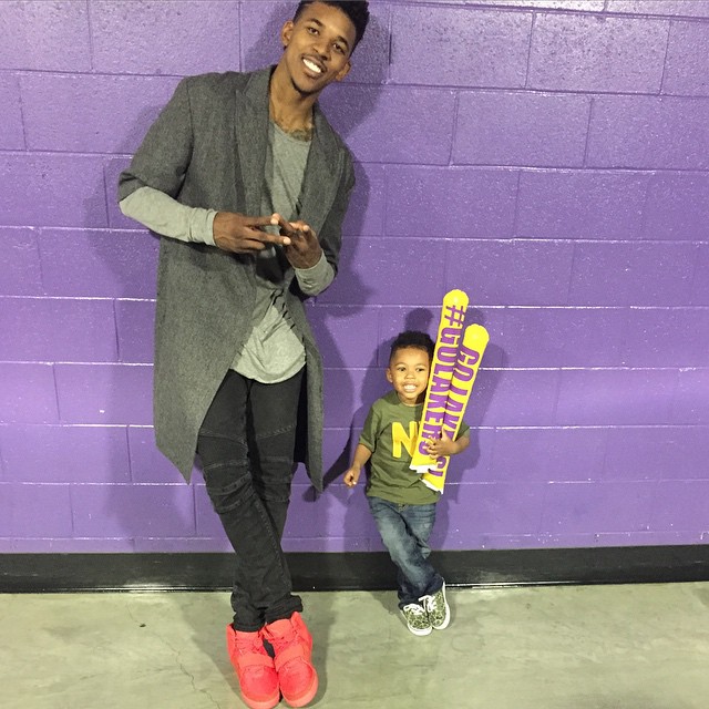 Nick Young wearing Nike Air Yeezy II 2 Red October