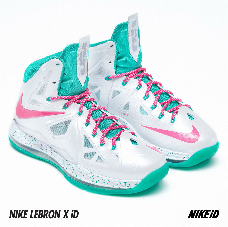 Nike LeBron X iD White Pink Flash Atomic Teal (5)