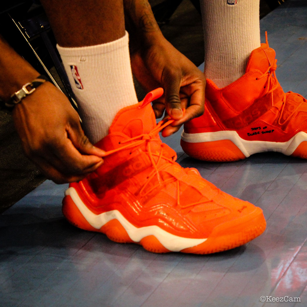 SoleWatch // Up Close At MSG for Pelicans vs Knicks - Iman Shumpert wearing adidas Top Ten 2000 2WO 1NE