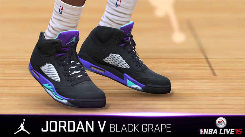 NBA Live 15 Sneakers: Air Jordan V 5 Black Grape