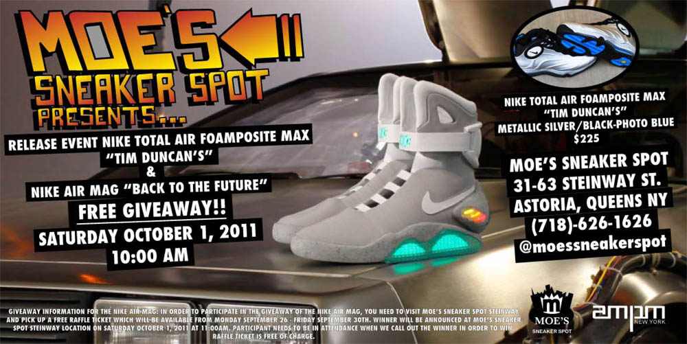 Nike MAG Raffle & Total Air Foamposite Max Release Event at Moe's Sneaker Spot