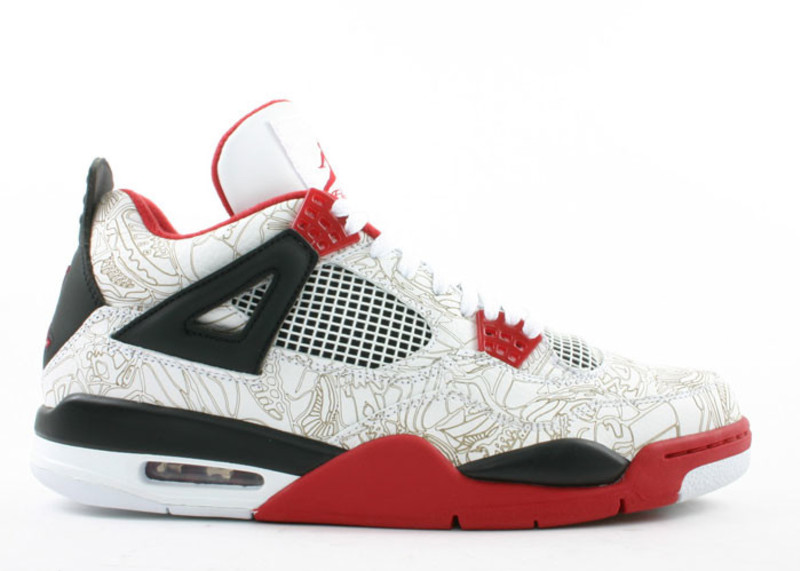 Air Jordan 4 Retro \\\\u0026quot;White/Red Laser\\\\u0026quot;. Mens Air Jordan  Street Classic White Red shoes