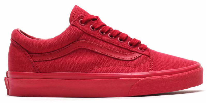 all red vans slip on