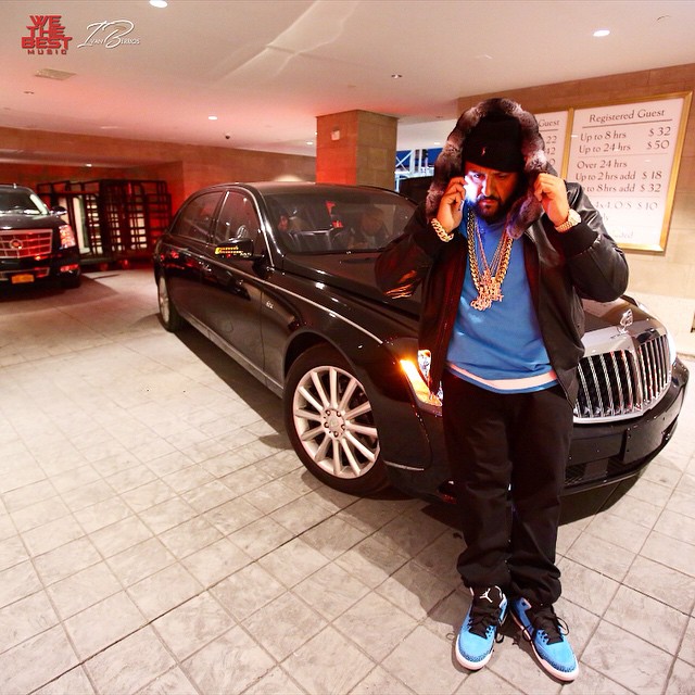DJ Khaled wearing Air Jordan III 3 Powder Blue