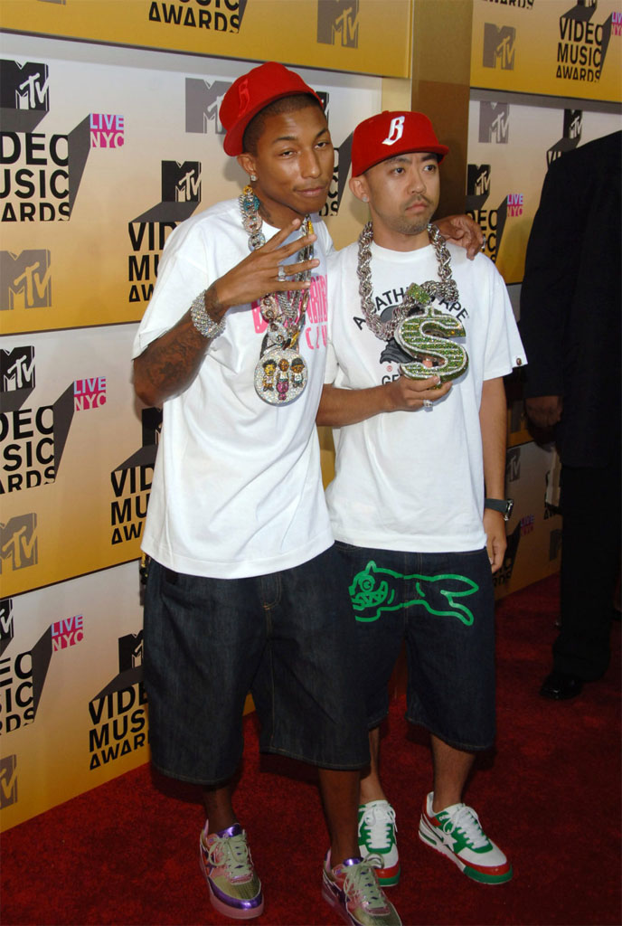 Pharrell Williams & Nigo wearing BAPE Roadsta