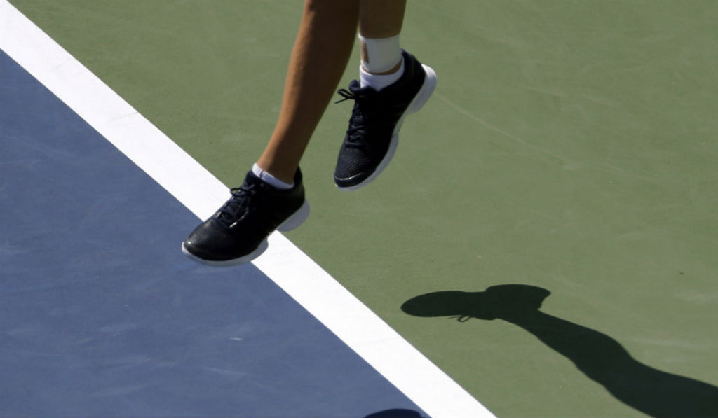 US Open 2013 // Caroline Wozniacki wearing adidas Stella McCartney Barricade Blue