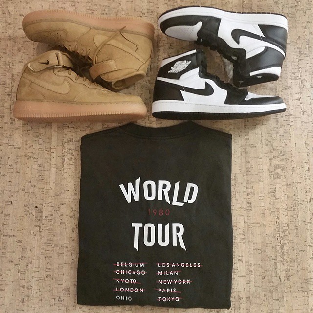 DJ Steph Floss Picks Up Nike Air Force 1 Mid Wheat & Air Jordan I 1 Retro High OG Black/White