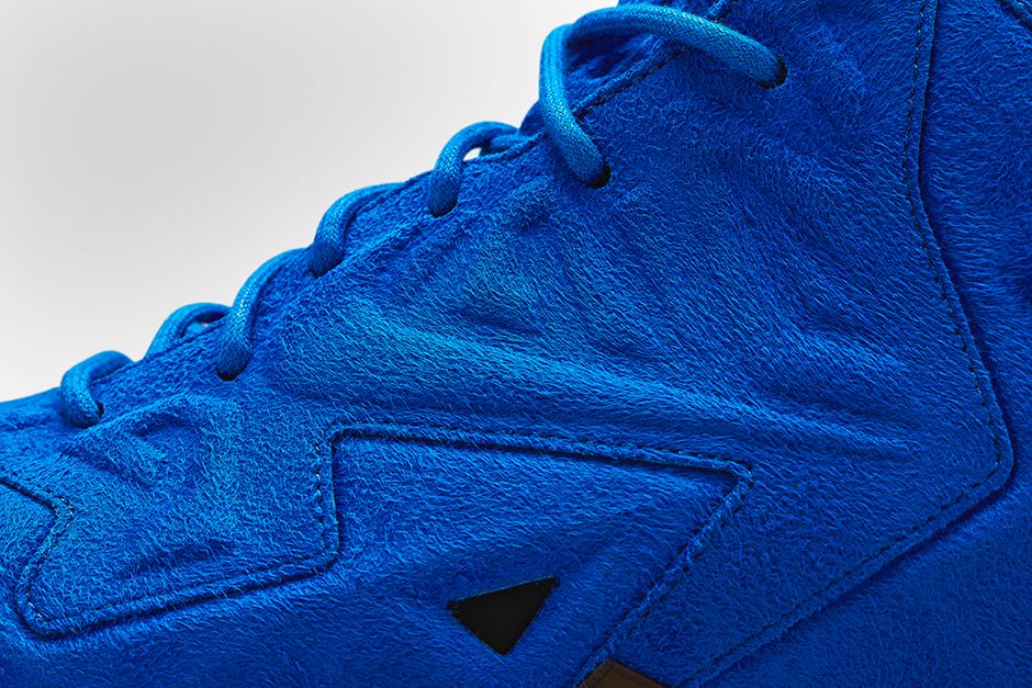 Nike LeBron 11 EXT Blue Suede Swoosh Detail