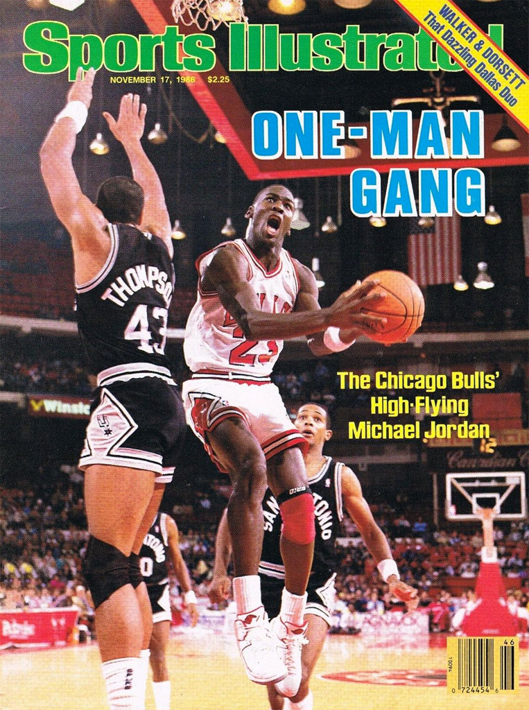 Michael Jordan wears Air Jordan II 2 on November 1986 Sports Illustrated