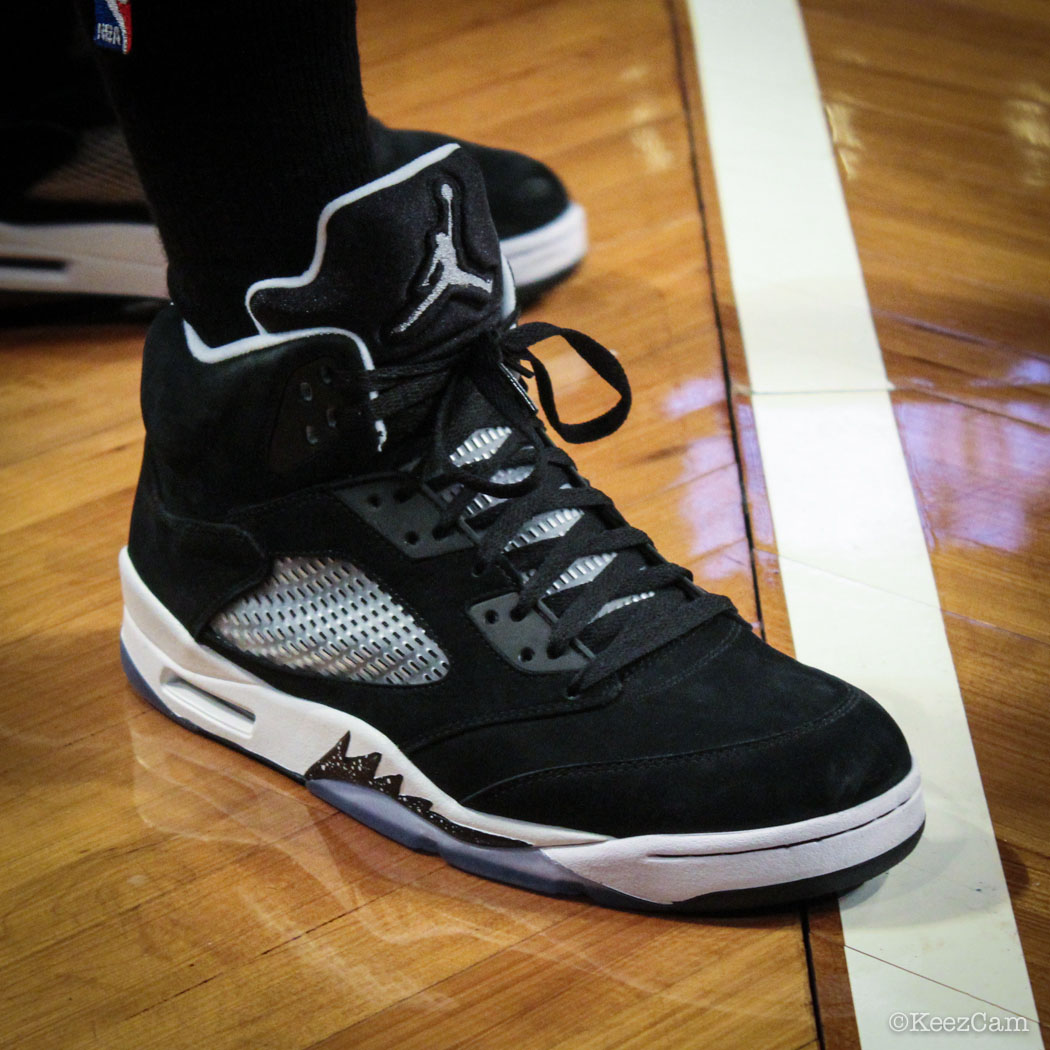 Sole Watch // Up Close At MSG for Nets vs 76ers - Tony Wroten wearing Air Jordan 5 Oreo