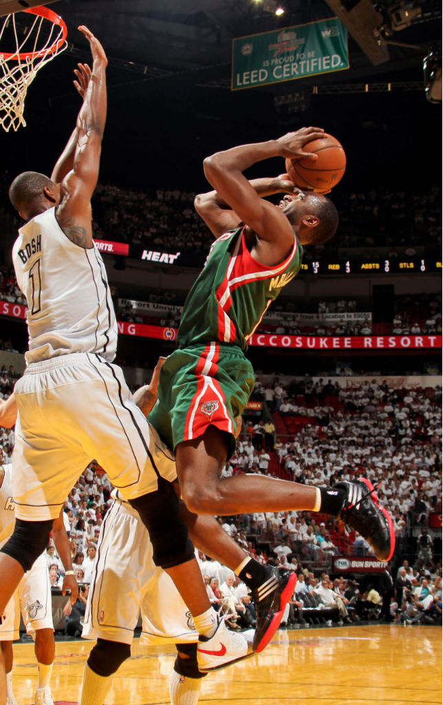 Luc Mbah a Moute wearing adidas adizero Crazy Light Low