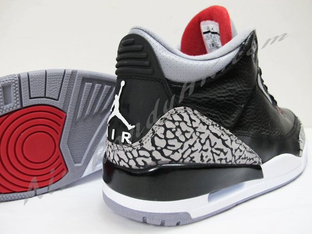 jordan retro 3 red black gray