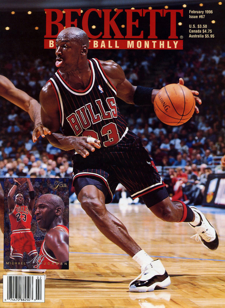 Michael Jordan on the February 1996 Cover of Beckett Basketball Monthly