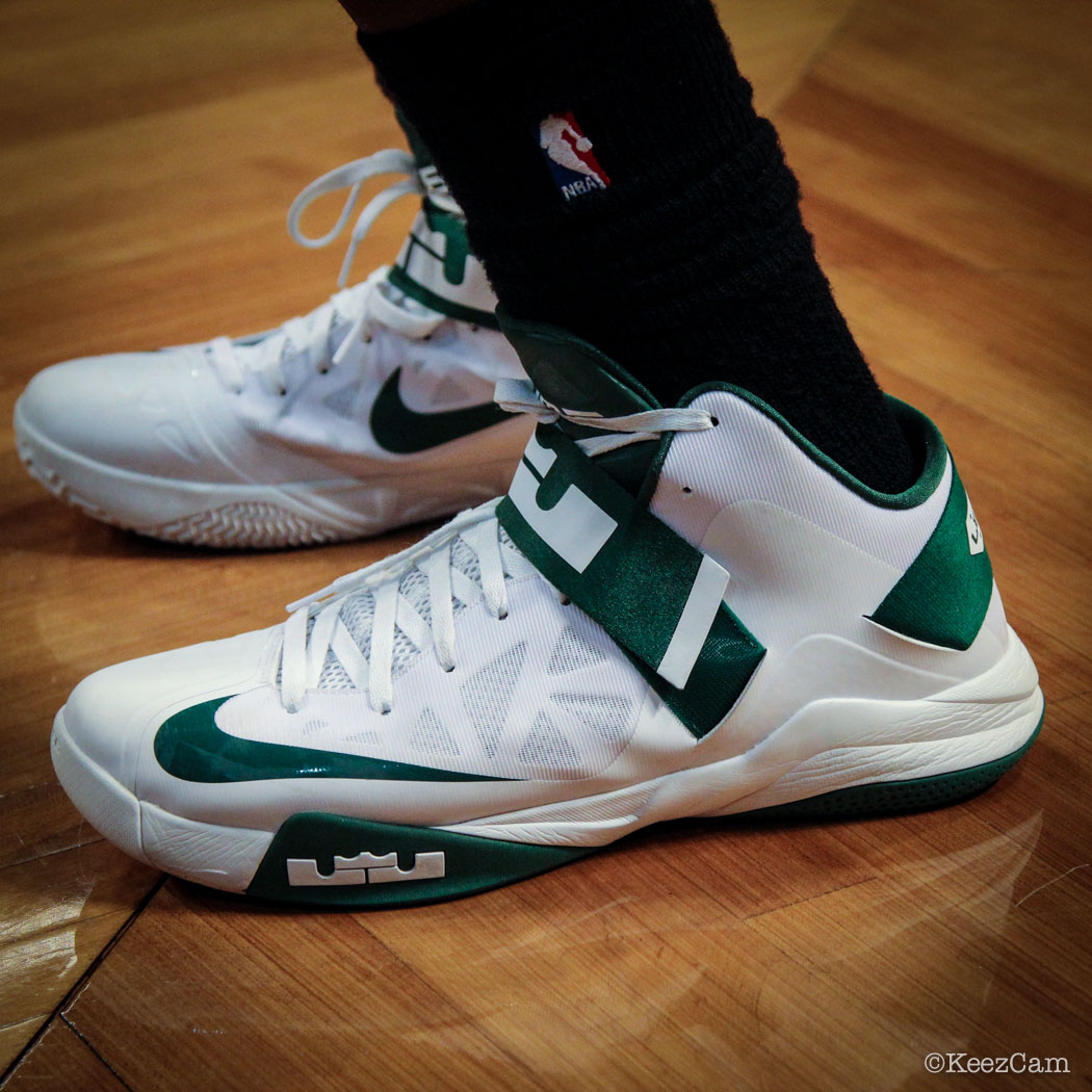 #SoleWatch // Up Close At Barclays for Nets vs Celtics - Brandon Bass wearing Nike Zoom Soldier 6