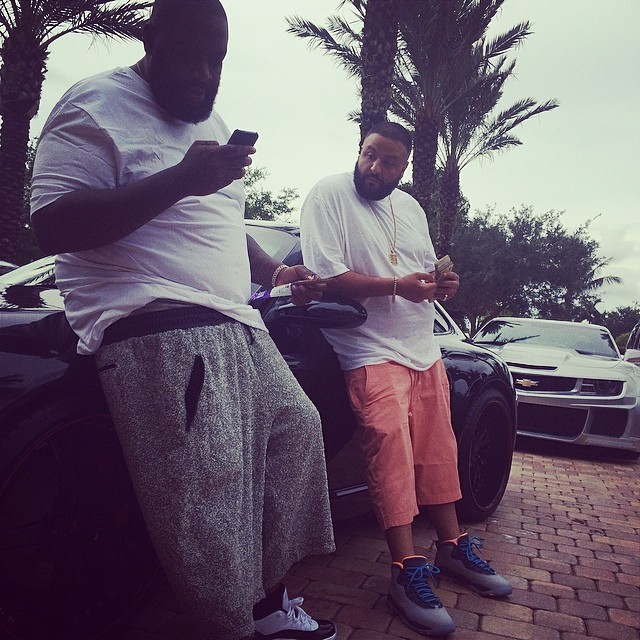 DJ Khaled wearing Air Jordan X 10 Bobcats