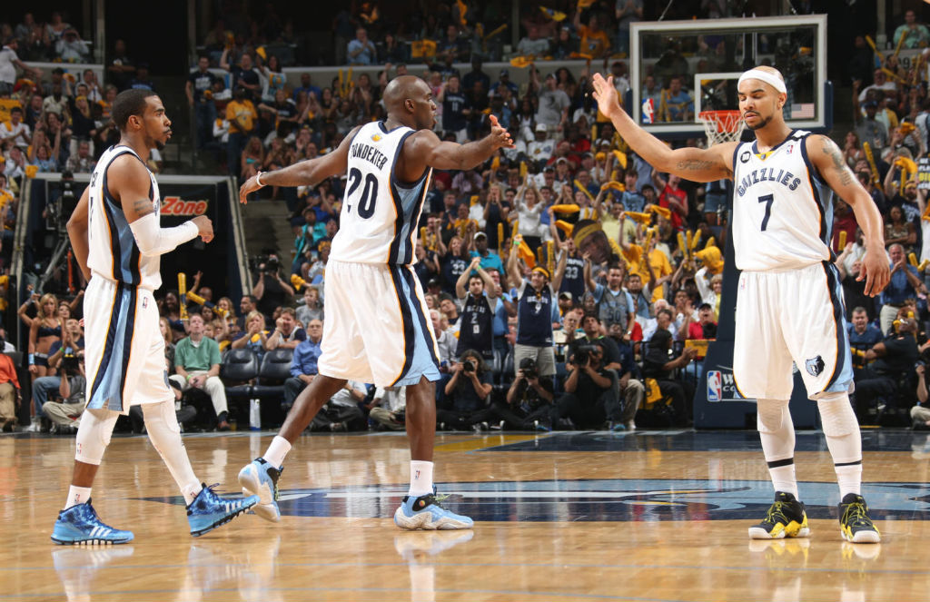 Memphis Grizzlies wearing adidas Basketball Shoes