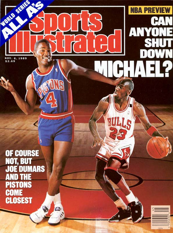 Michael Jordan wears 'Bred' Air Jordan 4 on November 1989 Sports Illustrated