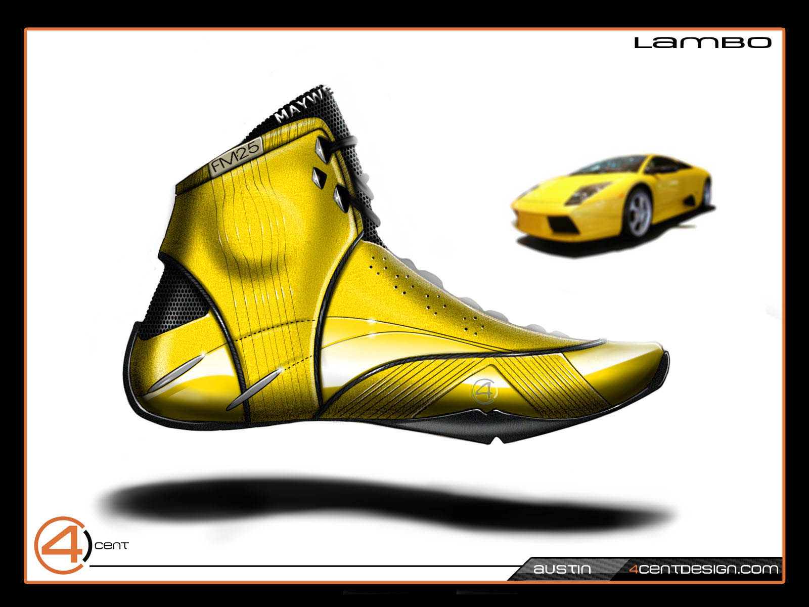 Floyd Mayweather Shoe Redering by Austin Jermacans, 4Cent Design