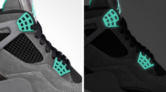jordan 4 green glow on feet