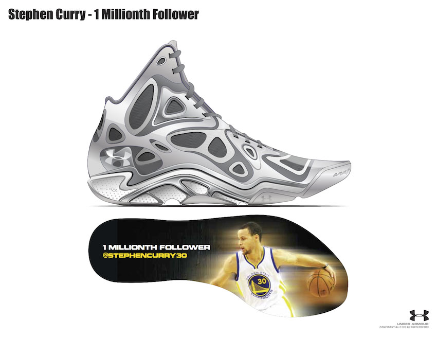Stephen Curry Gives 1 Millionth Twitter Follower Custom Under Armour Anatomix Spawn
