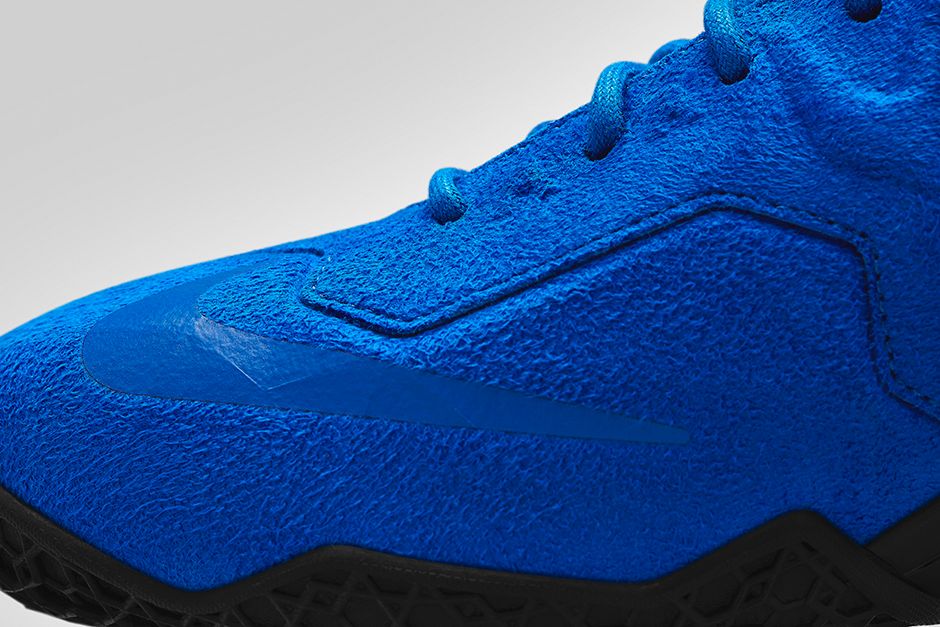 Nike LeBron 11 EXT Blue Suede Toe Detail