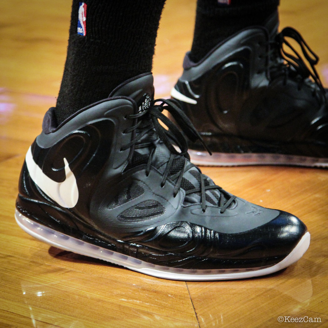 Sole Watch // Up Close At Barclays for Nets vs Heat - Joel Anthony wearing Nike Air Max Hyperposite