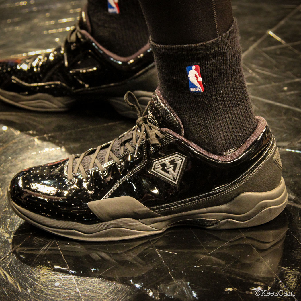 SoleWatch // Up Close At Barclays for Nets vs Knicks - Metta World Peace wearing BALL'N Layup Tru Warier