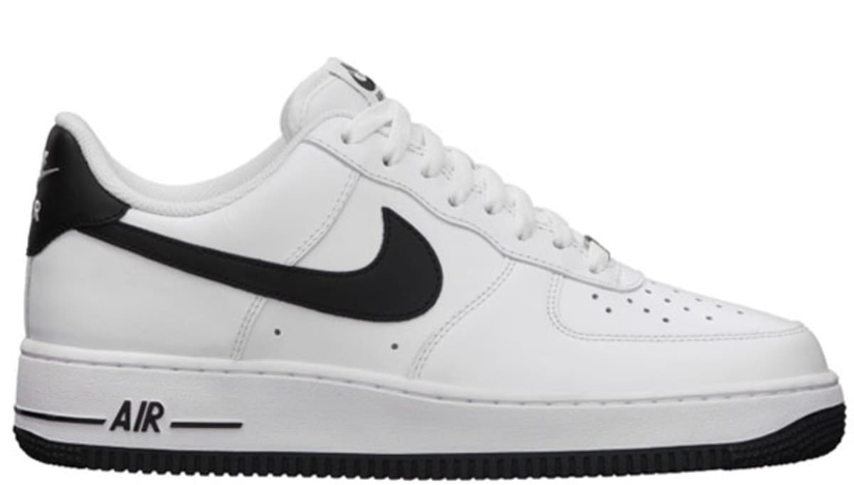 white and black air force 1 with gum sole