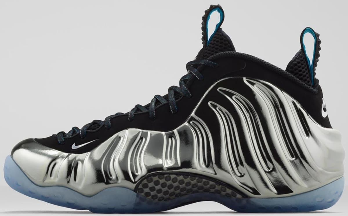 nike foamposite boots silver