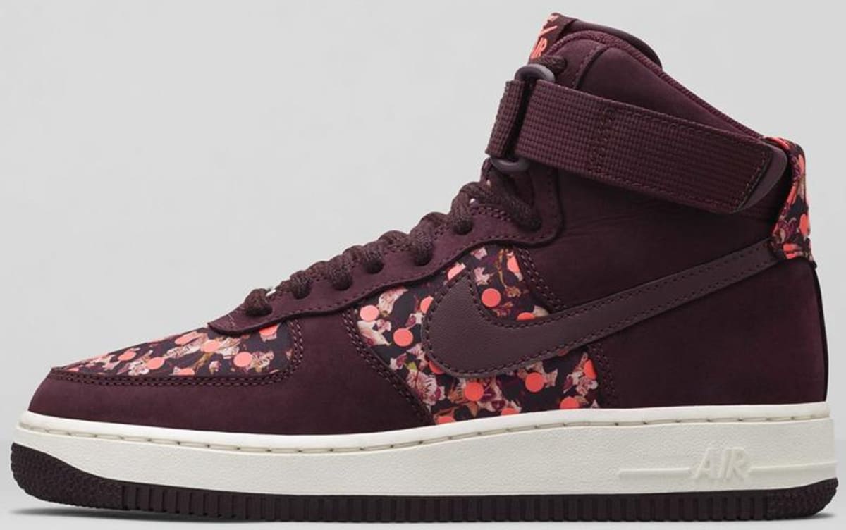 burgundy and white nike air force 1