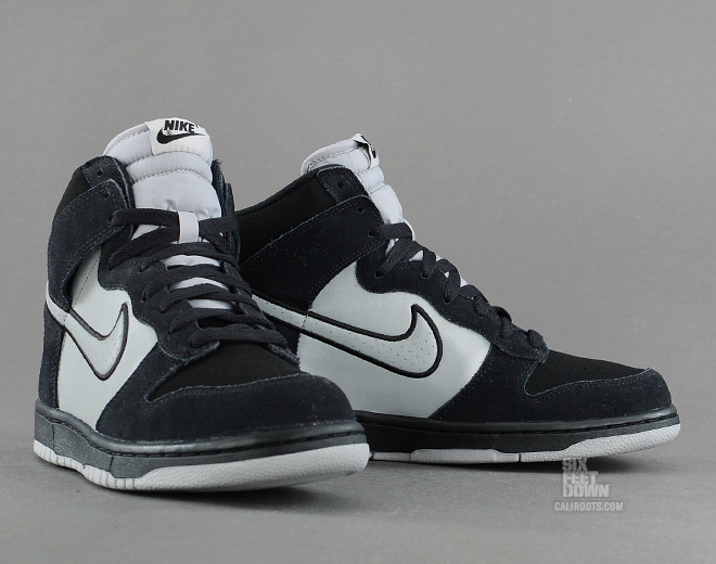 Nike Dunk High in black and reflective silver 