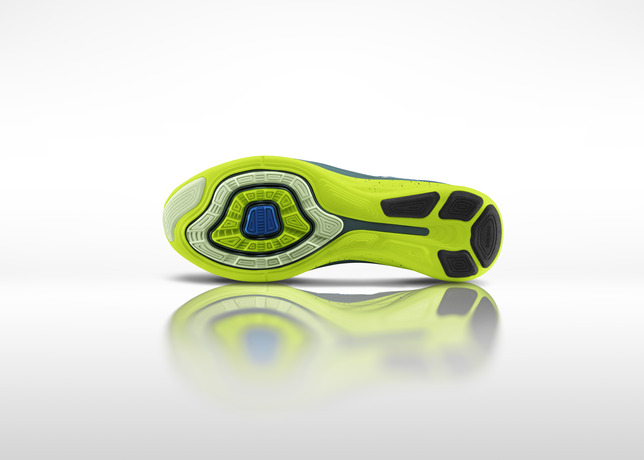 Nike Flyknit Lunar 2 Volt Blue Glow outsole