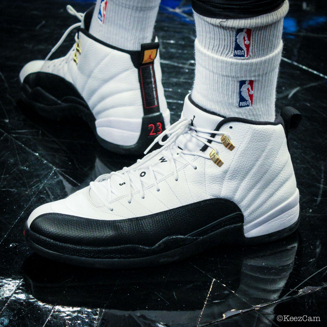 Sole Watch // Up Close At MSG for Nets vs 76ers - Andray Blatche Air Jordan 12 Retro Taxi