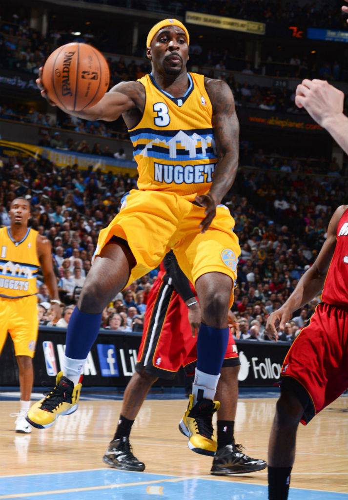 Ty Lawson wearing Nike LeBron 9 PS Elite Taxi; LeBron James wearing Nike LeBron X Carbon