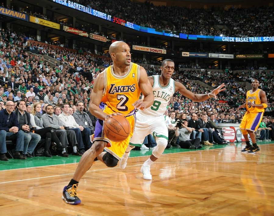 Derrick Fisher wearing the adidas Low Motion