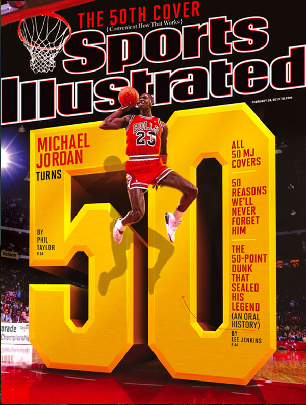 Michael Jordan wears 'Cement' Air Jordan 3 on February 2013 Sports Illustrated